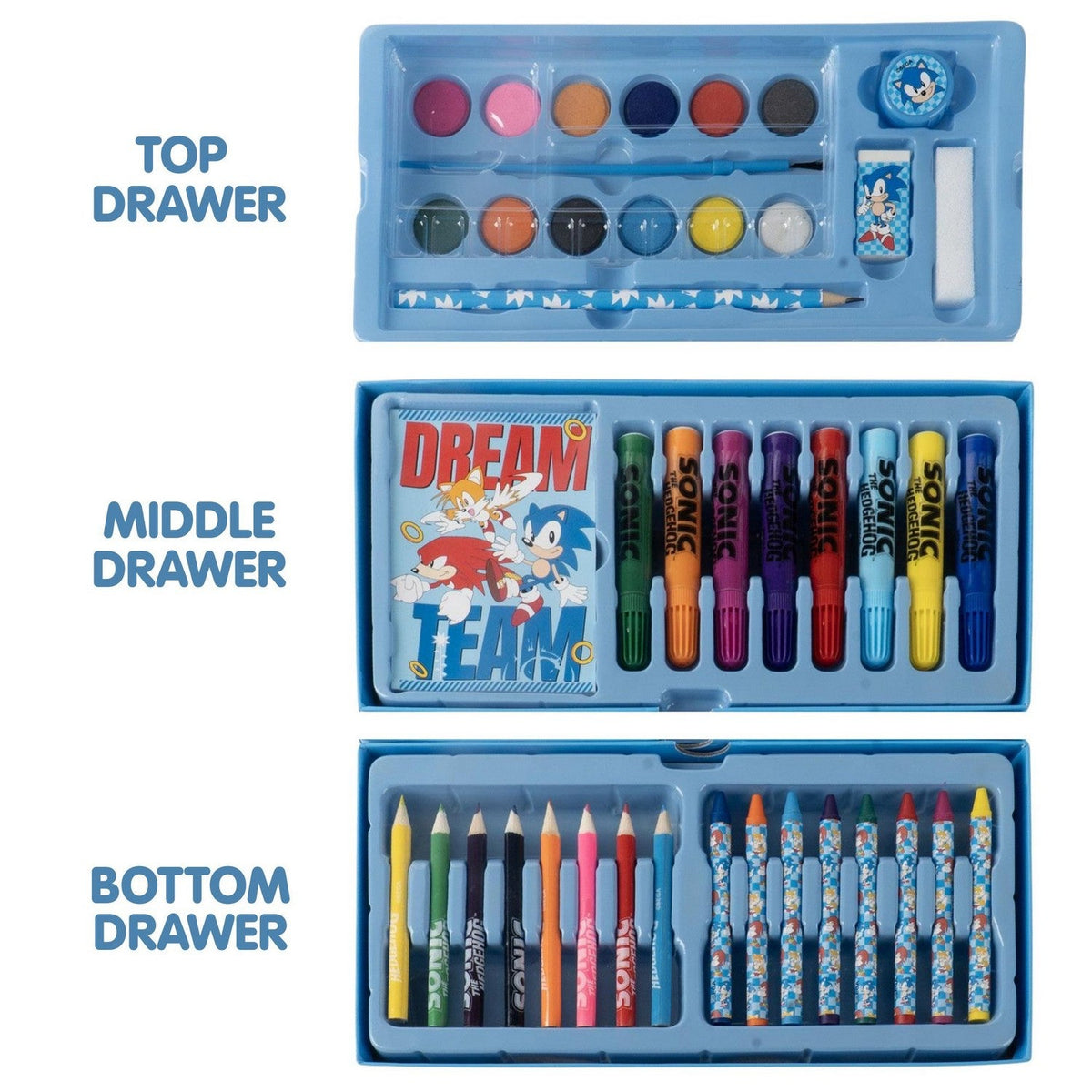 Kids Film And Cartoon Colorable Briefcase Sonic Turquoise Set 2700002319