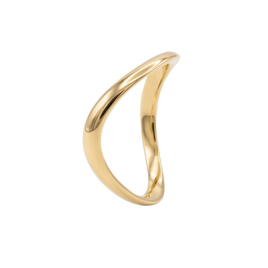 Dew Gold Plated Curved Ring 28747GD
