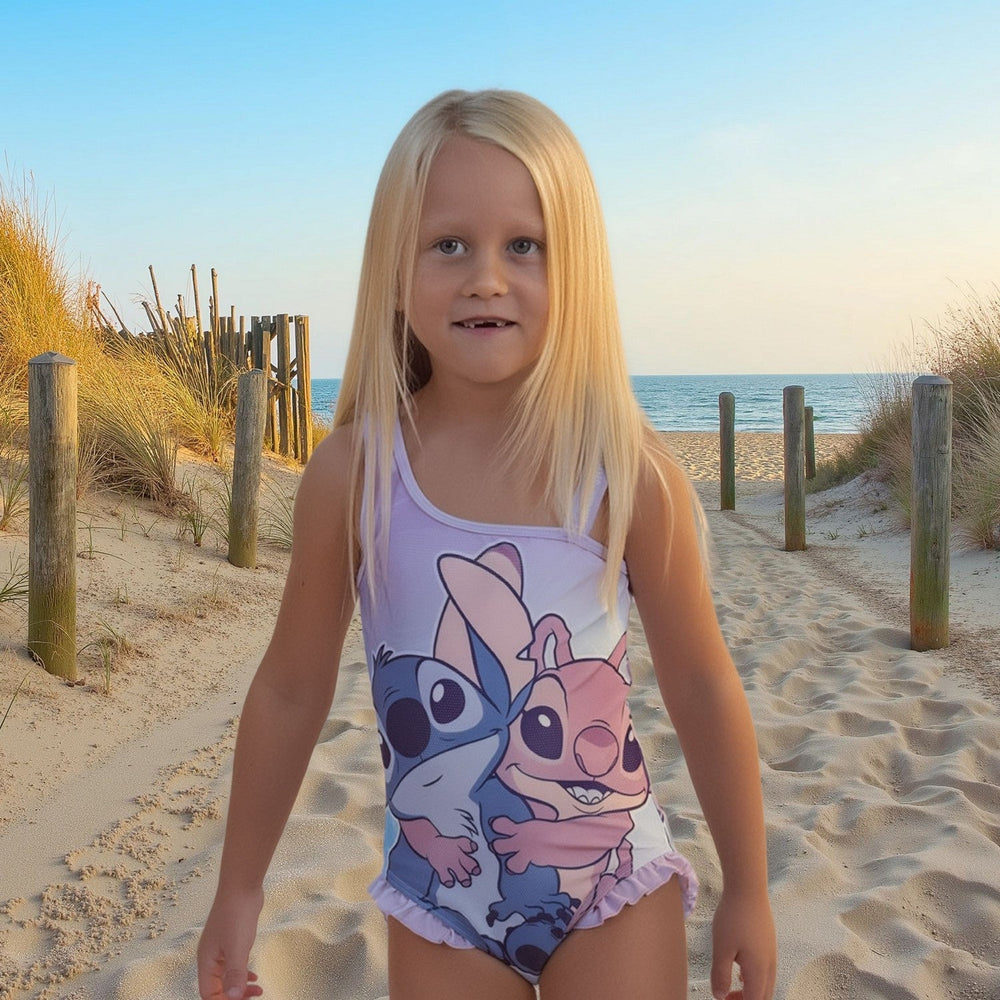 Disney Girls' One Piece Asymmetrical Swimsuit Lilo & Stitch 2900002578