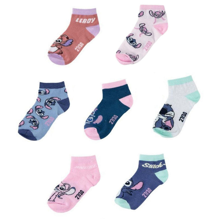 Disney Ankle Socks 7 Pair Pack Lilo & Stitch Kids 2900003308
