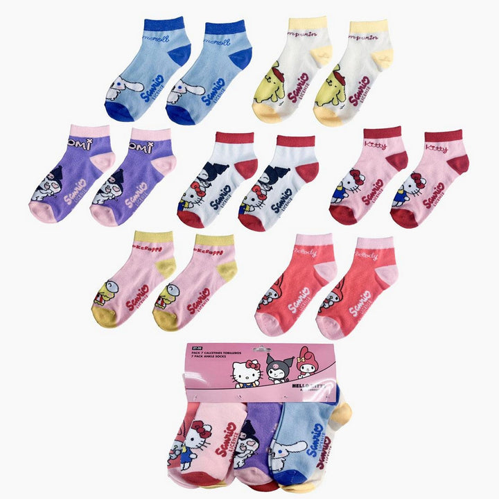 Hello Kitty & Friends Ankle Socks 7 Pair Pack 2900003309