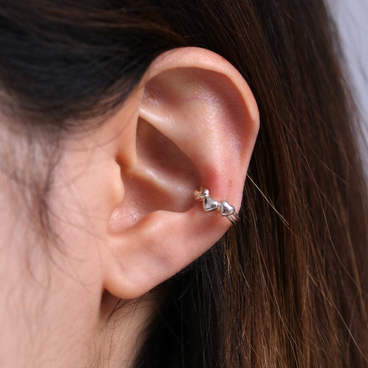 Triple Heart Ear Cuff-2