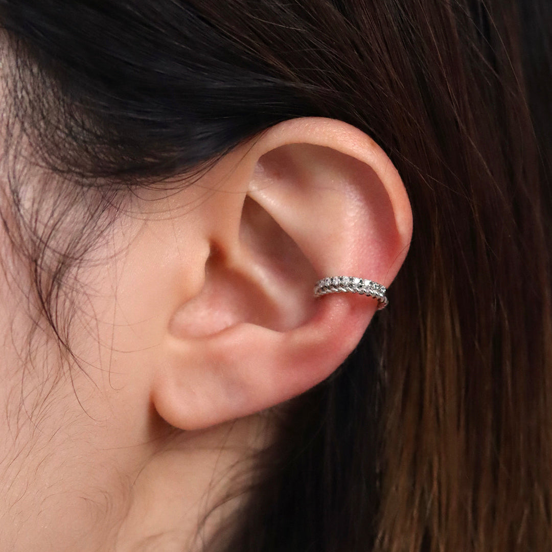 Simple Line Sparkle Ear Cuff-2