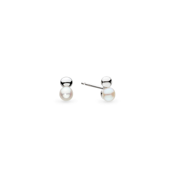 Kit Heath Coast Tumble Pearl Rhodium Plated Stud Earrings 30167FP