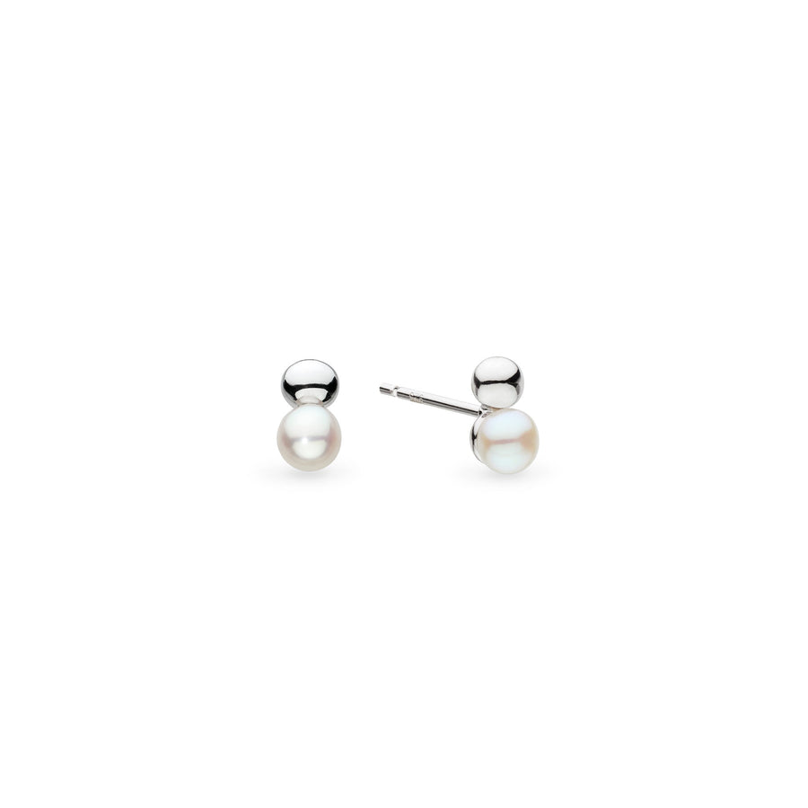 Kit Heath Coast Tumble Pearl Rhodium Plated Stud Earrings 30167FP