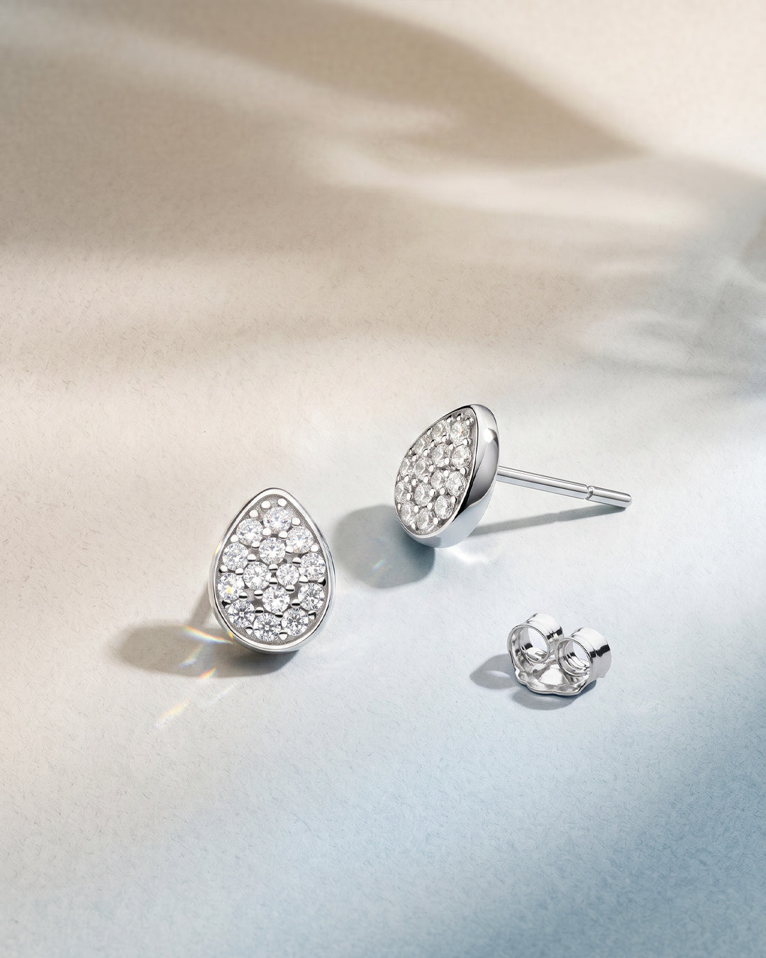 Kit Heath Coast Pebble Glisten Pave Zirconia Large Stud Earrings 30185CZ