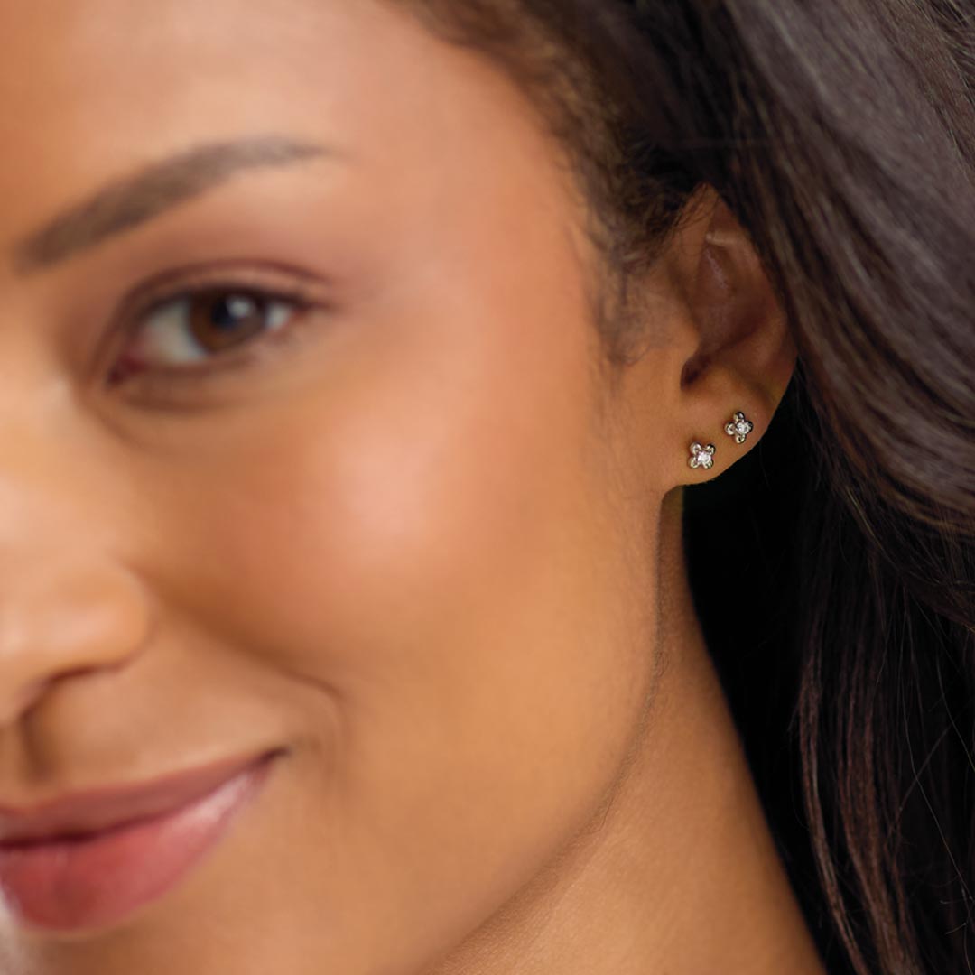 Kit Heath Blossom Flyte Honey Flower Glitz Zirconia Mini Stud Earrings 30336CZ