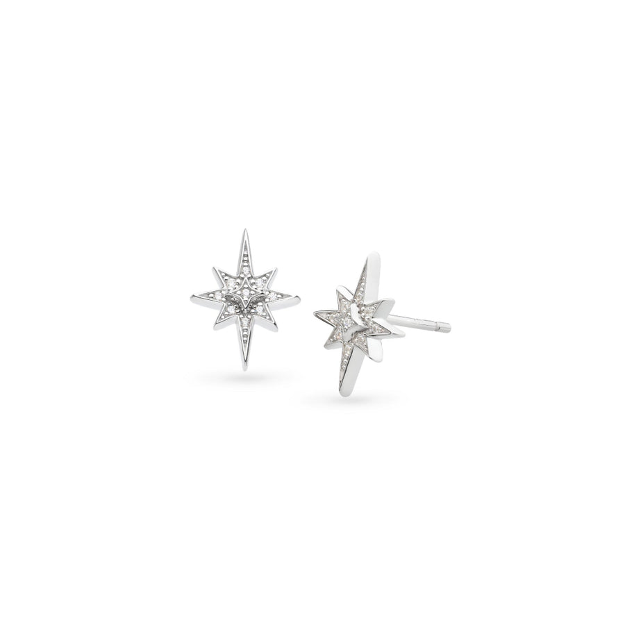 Kit Heath Céleste North Star Zirconia Rhodium Plated Stud Earrings 30456CZ