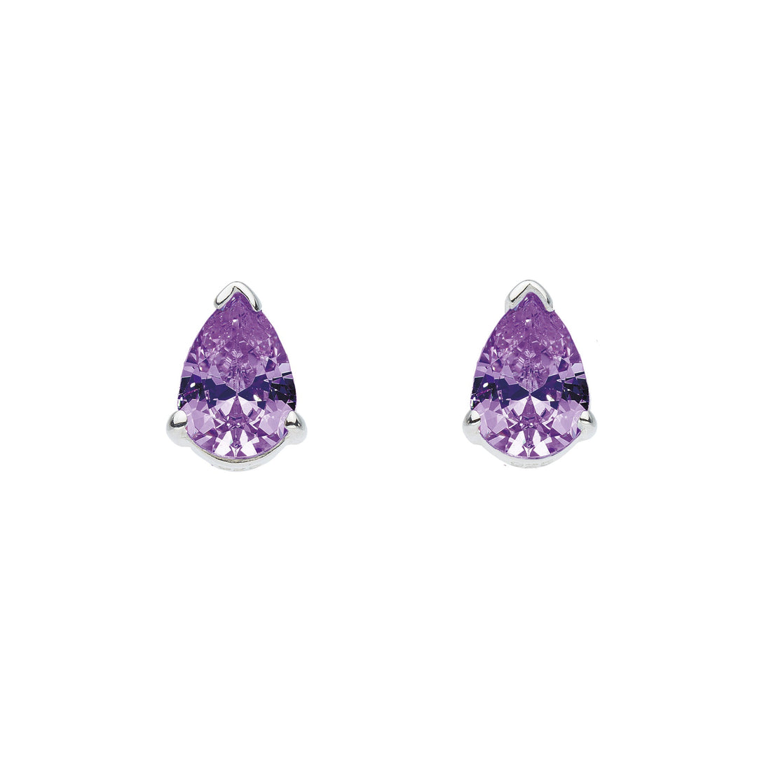 Dew Amethyst Teardrop Stud Earrings 32923AM