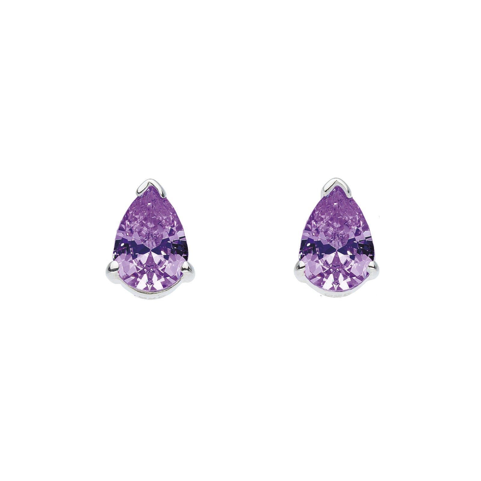 Dew Amethyst Teardrop Stud Earrings 32923AM