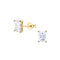 Dew Baguette 4x6mm Gold Plated CZ Stud Earrings