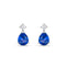Dew Blue Spinel Zirconia Teardrop Stud Earrings 32931BSZ