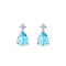 Dew Blue Topaz and Zirconia Teardrop Stud Earrings 32931BTC