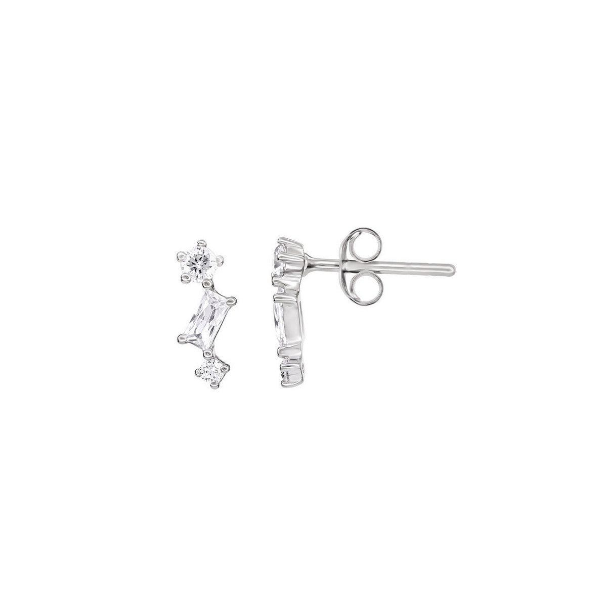Dew CZ Baguette Scatter Stud Earrings