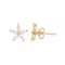 Dew Gold Plated Star Flower CZ Stud Earrings