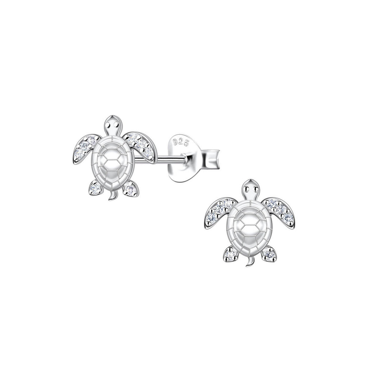 Dew CZ Turtle Stud Earrings