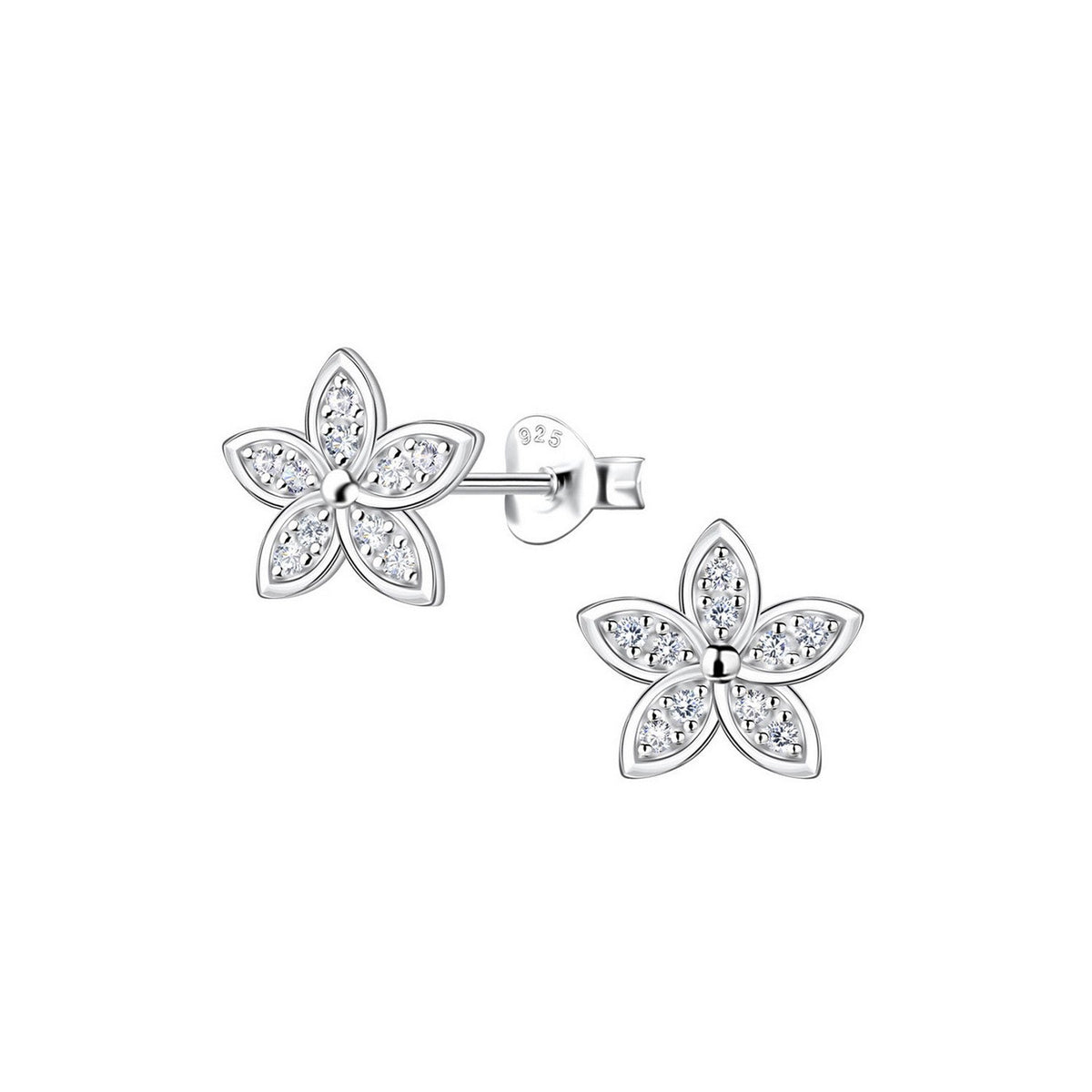 Dew Flower CZ Stud Earrings