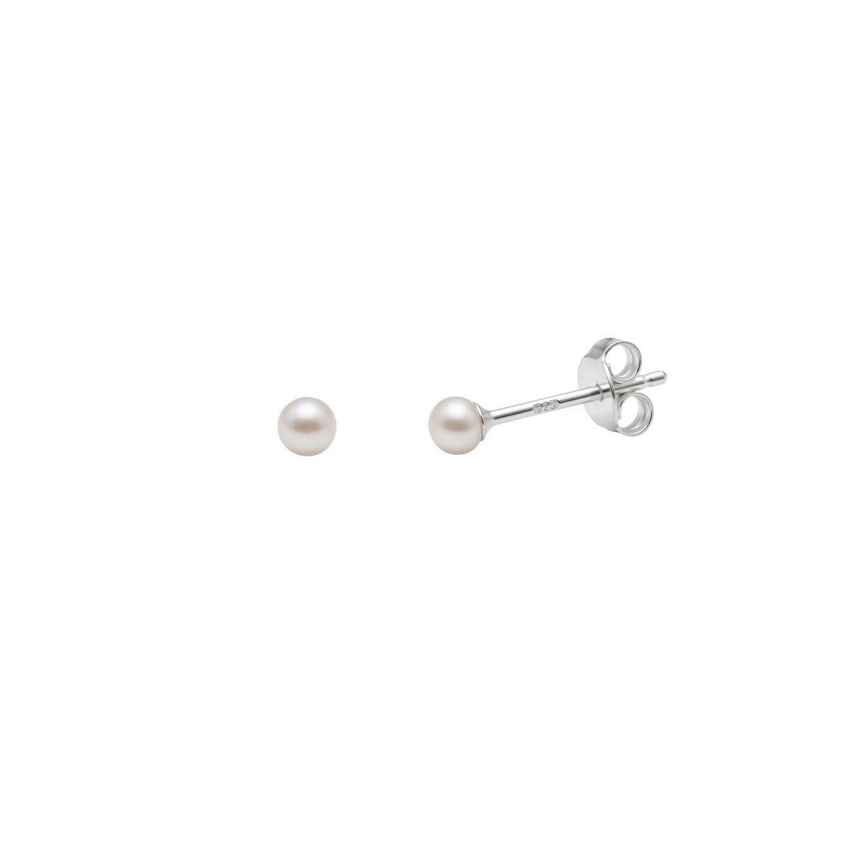 Dew 3mm Button Pearl Stud Earrings