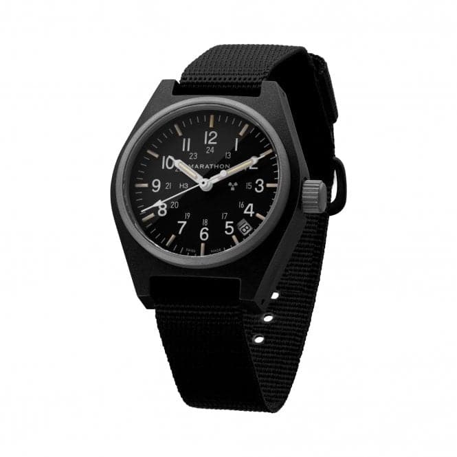 34mm Black General Purpose Quartz Date (GPQ) Ballistic Nylon WatchMarathon WatchesWW194015BK - 0101