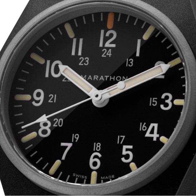 34mm Black General Purpose Quartz MaraGlo (GPQ) Ballistic Nylon WatchMarathon WatchesWW194009BK - 0101