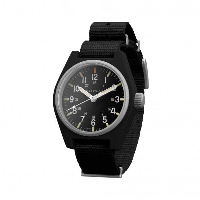 34mm Black General Purpose Quartz MaraGlo (GPQ) Nylon DEFSTAN WatchMarathon WatchesWW194009BK - 0108