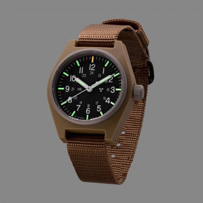 34mm Desert Tan General Purpose Quartz (GPQ) Ballistic Nylon WatchMarathon WatchesWW194004DT - 0803