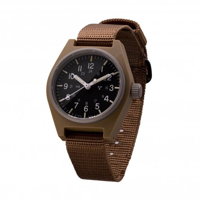 34mm Desert Tan General Purpose Quartz (GPQ) Ballistic Nylon WatchMarathon WatchesWW194004DT - 0803