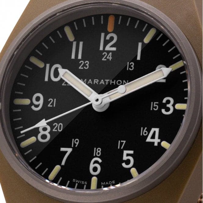 34mm Desert Tan General Purpose Quartz MaraGlo (GPQ) Ballistic Nylon WatchMarathon WatchesWW194009DT - 0103