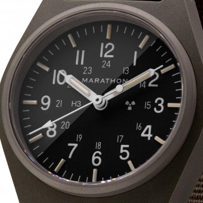 34mm Sage Green General Purpose Mechanical (GPM) Ballistic Nylon WatchMarathon WatchesWW194003SG - 0103