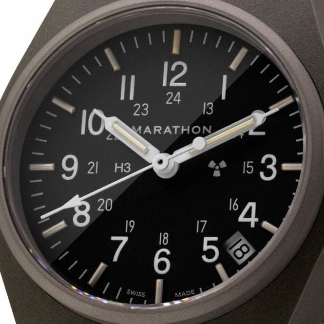 34mm Sage Green General Purpose Quartz Date (GPQ) Ballistic Nylon WatchMarathon WatchesWW194015SG - 0103