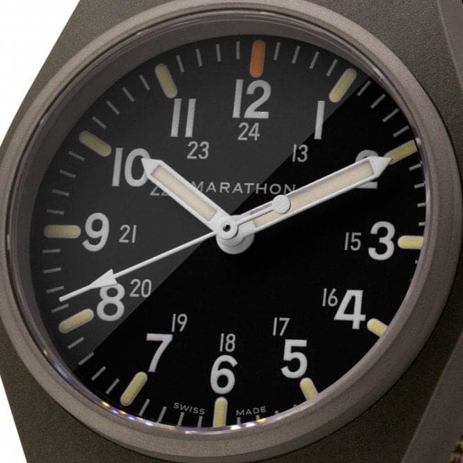 34mm Sage Green General Purpose Quartz MaraGlo (GPQ) Ballistic Nylon WatchMarathon WatchesWW194009SG - 0103