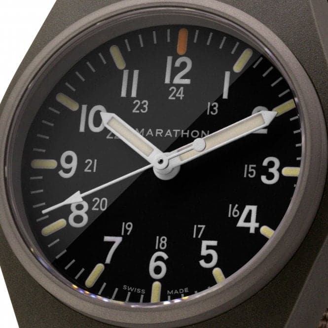34mm Sage Green General Purpose Quartz MaraGlo (GPQ) Nylon DEFSTAN WatchMarathon WatchesWW194009SG - 0106