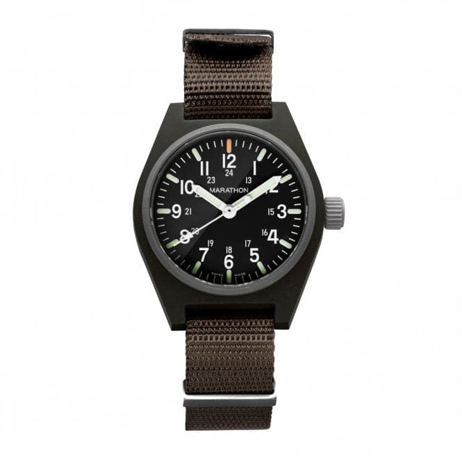 34mm Sage Green General Purpose Quartz MaraGlo (GPQ) Nylon DEFSTAN WatchMarathon WatchesWW194009SG - 0106