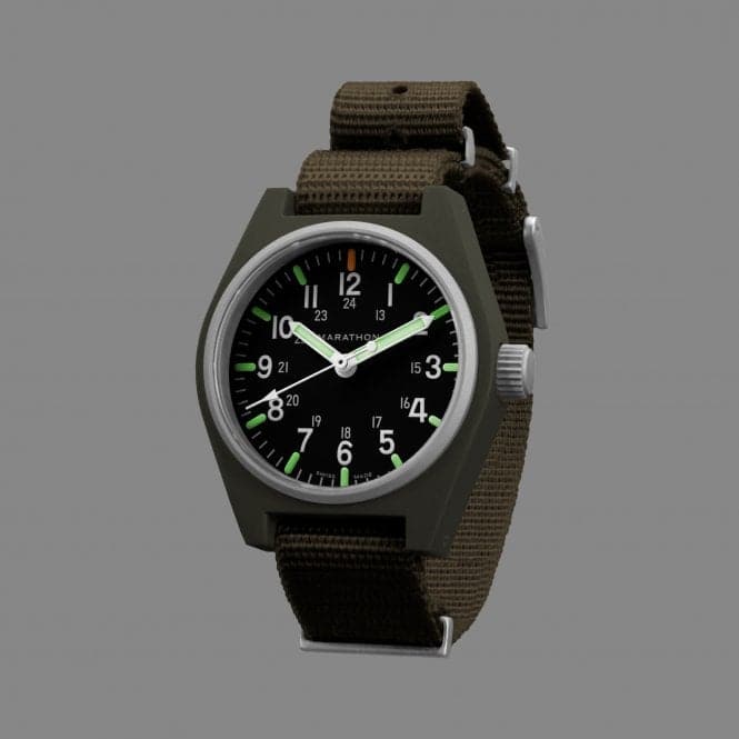 34mm Sage Green General Purpose Quartz MaraGlo (GPQ) Nylon DEFSTAN WatchMarathon WatchesWW194009SG - 0106