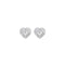 Dew Zirconia Ridged Heart Stud Earrings 35704CZ