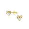 Dew Gold Plated Dainty Heart Bow CZ Stud Earrings