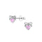 Dew Pink Dainty Heart Bow CZ Stud Earrings