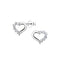Dew Clear Crystal Heart Stud Earrings 35867CC