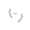 Dew Zirconia Linked Leaf Stud Earrings 35927CZ