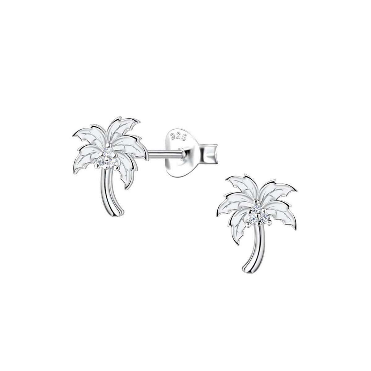 Dew CZ Coconut Tree Stud Earrings