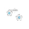 Dew Blue Open Flower CZ Stud Earrings