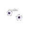 Dew Purple Open Flower CZ Stud Earrings
