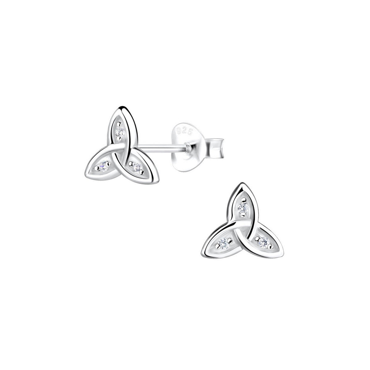 Dew Trilogy CZ Stud Earrings