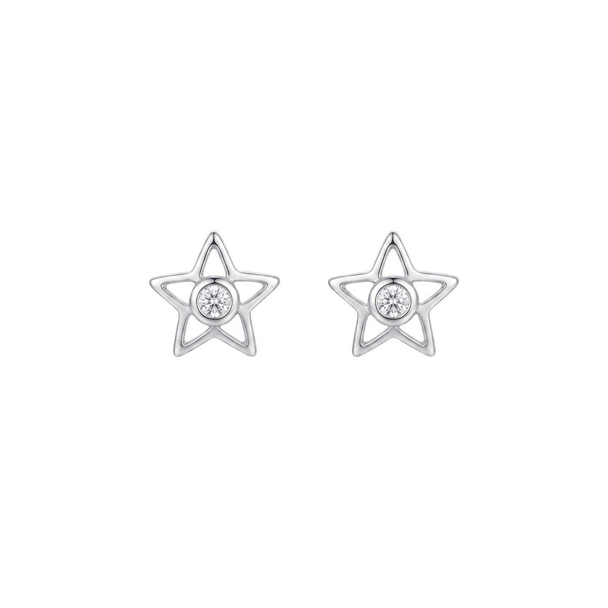 Dew Star CZ Outline Stud Earrings