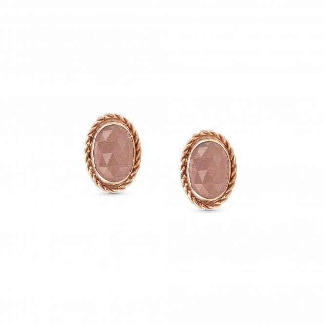375 Gold Oval Rich Stones Apricot Chalcedony Earrings 027820/039Nominations027820/039