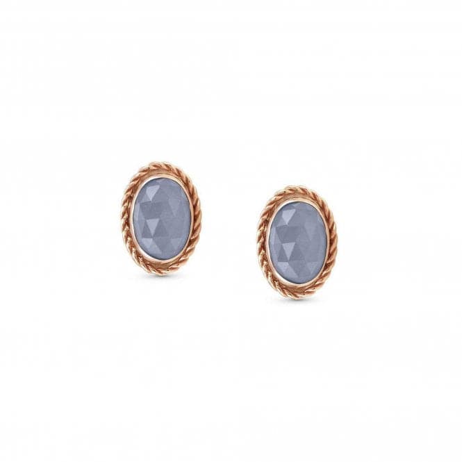 375 Gold Oval Rich Stones Baged Agate Earrings 027820/038Nominations027820/038