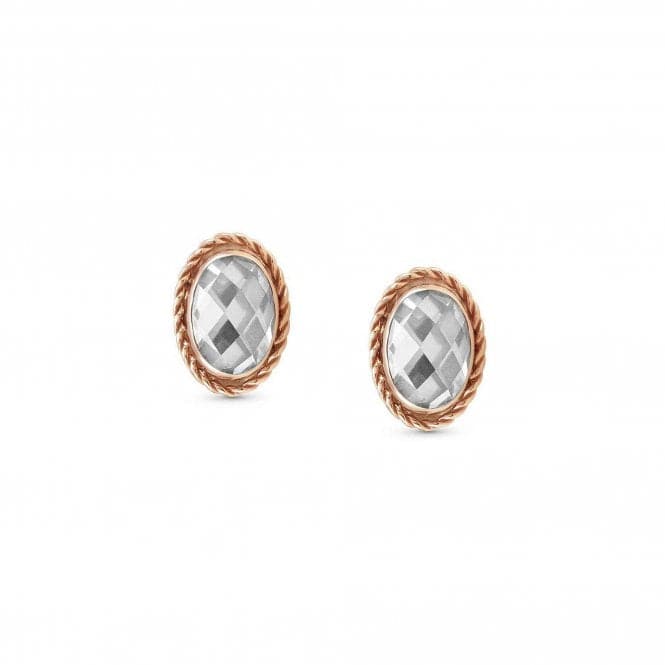375 Gold Zirconia Oval Rich White Earrings 027821/010Nominations027821/010