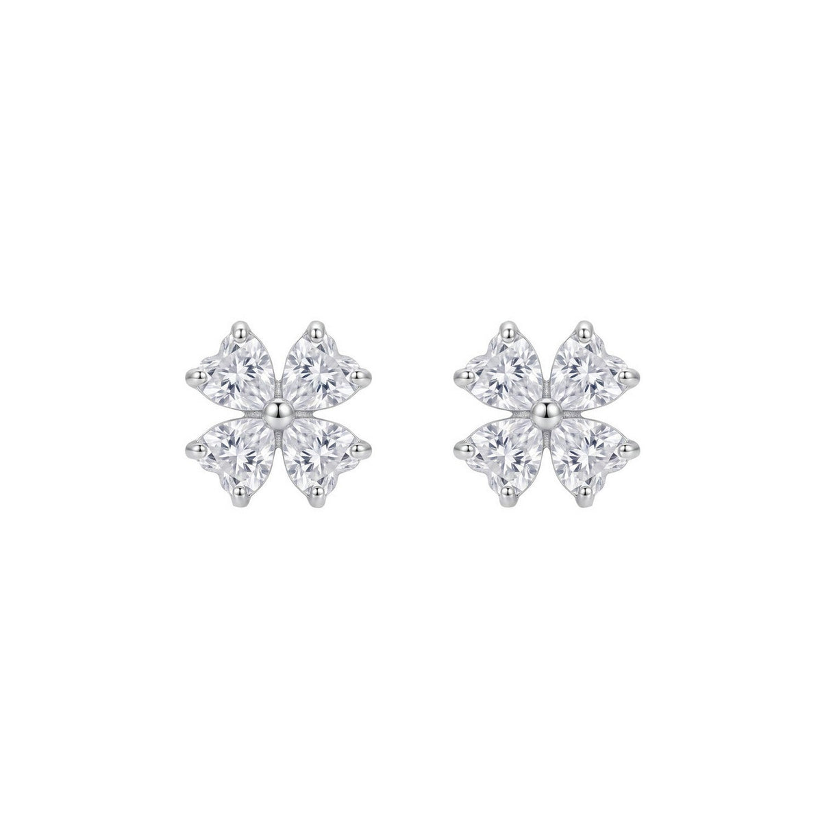 Dew CZ Petal Stud Earrings