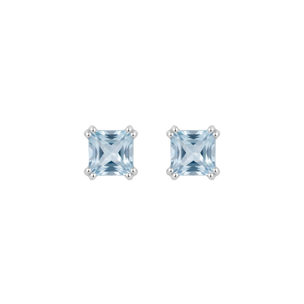 Dew 5mm Blue Topaz Square Stud Earrings