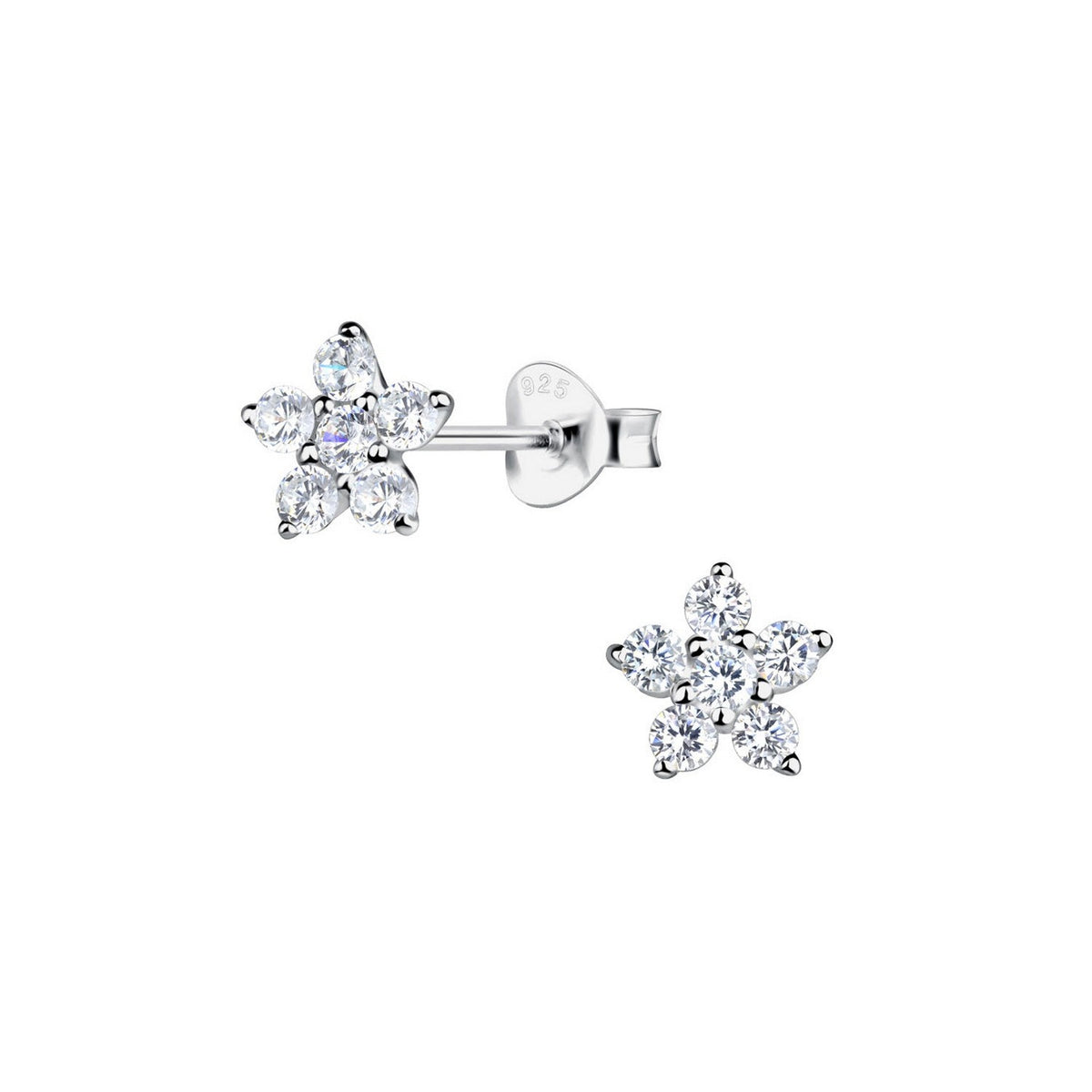 Dew Flower Cluster CZ Stud Earrings